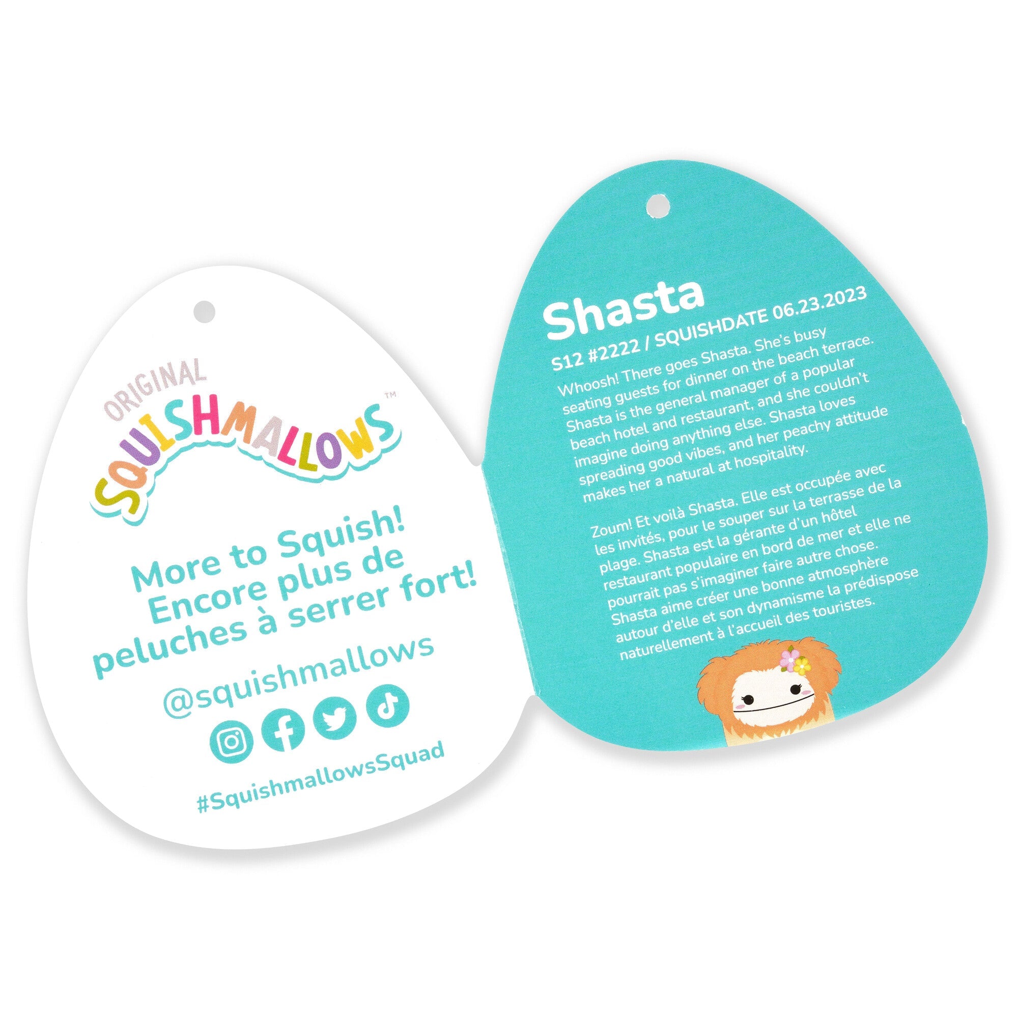 Squishmallows 12" Shasta the Peach Bigfoot with Tropical Flower | Jazwares / Squishmallows   Category|  Squad