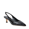 Black Croc-Print Leather