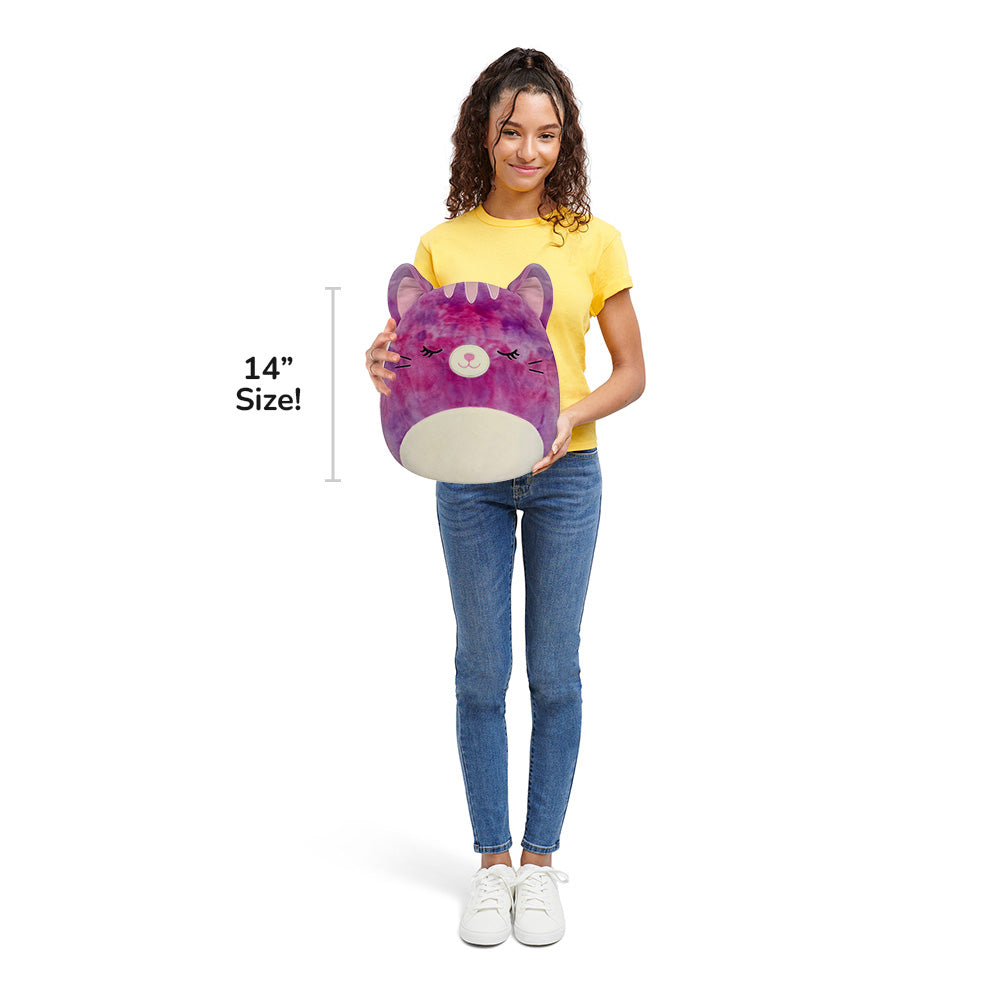 Squishmallows 14" Caeli the Purple Tie-Dye Tabby Cat | Jazwares / Squishmallows   Squad