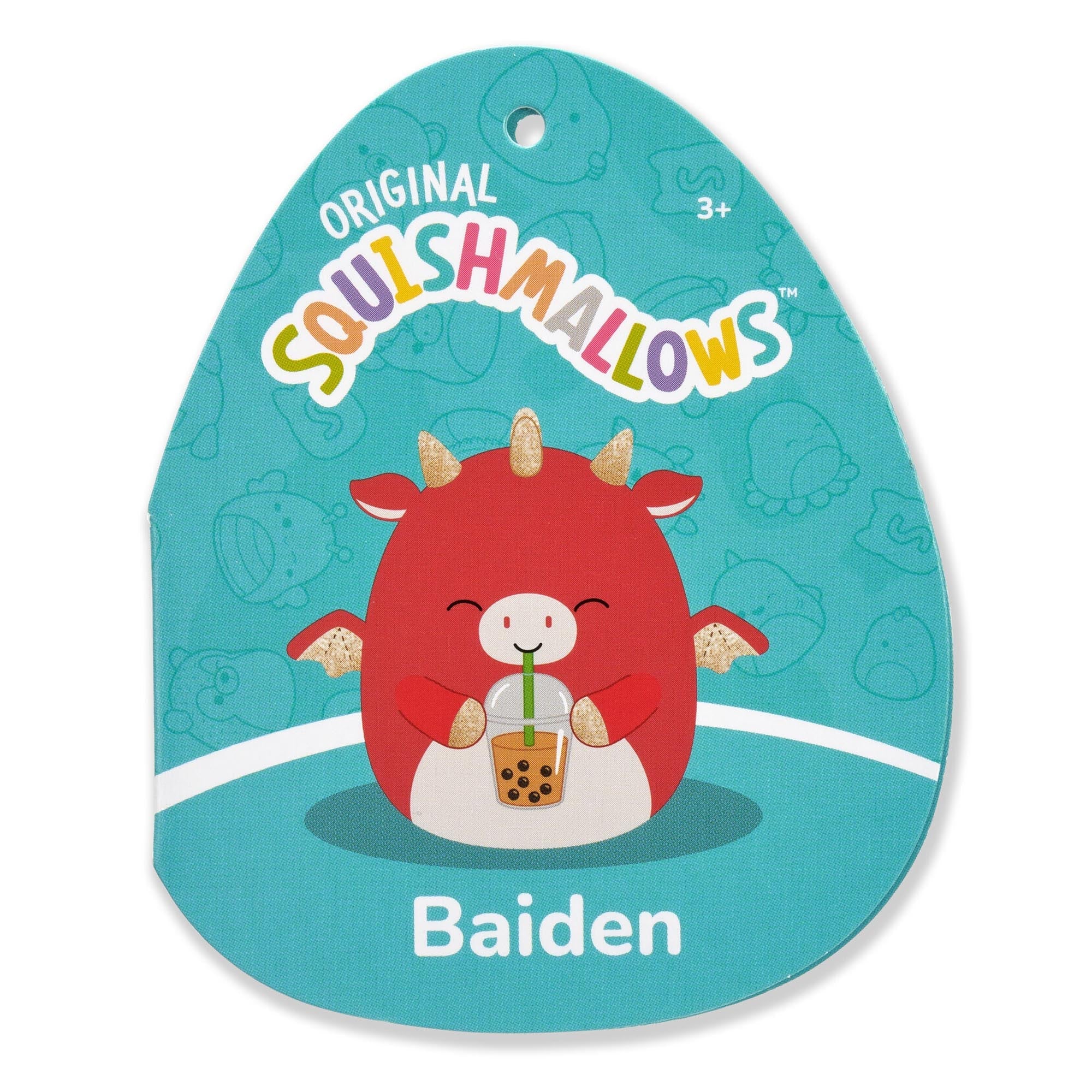 Squishmallows 12" Baiden the Red Dragon with Boba Drink | Jazwares / Squishmallows   Squad
