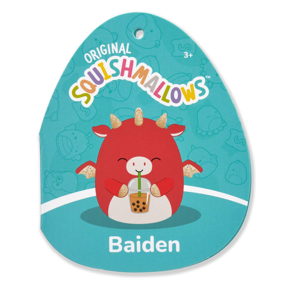 Squishmallows 12" Baiden the Red Dragon with Boba Drink | Jazwares / Squishmallows   Squad