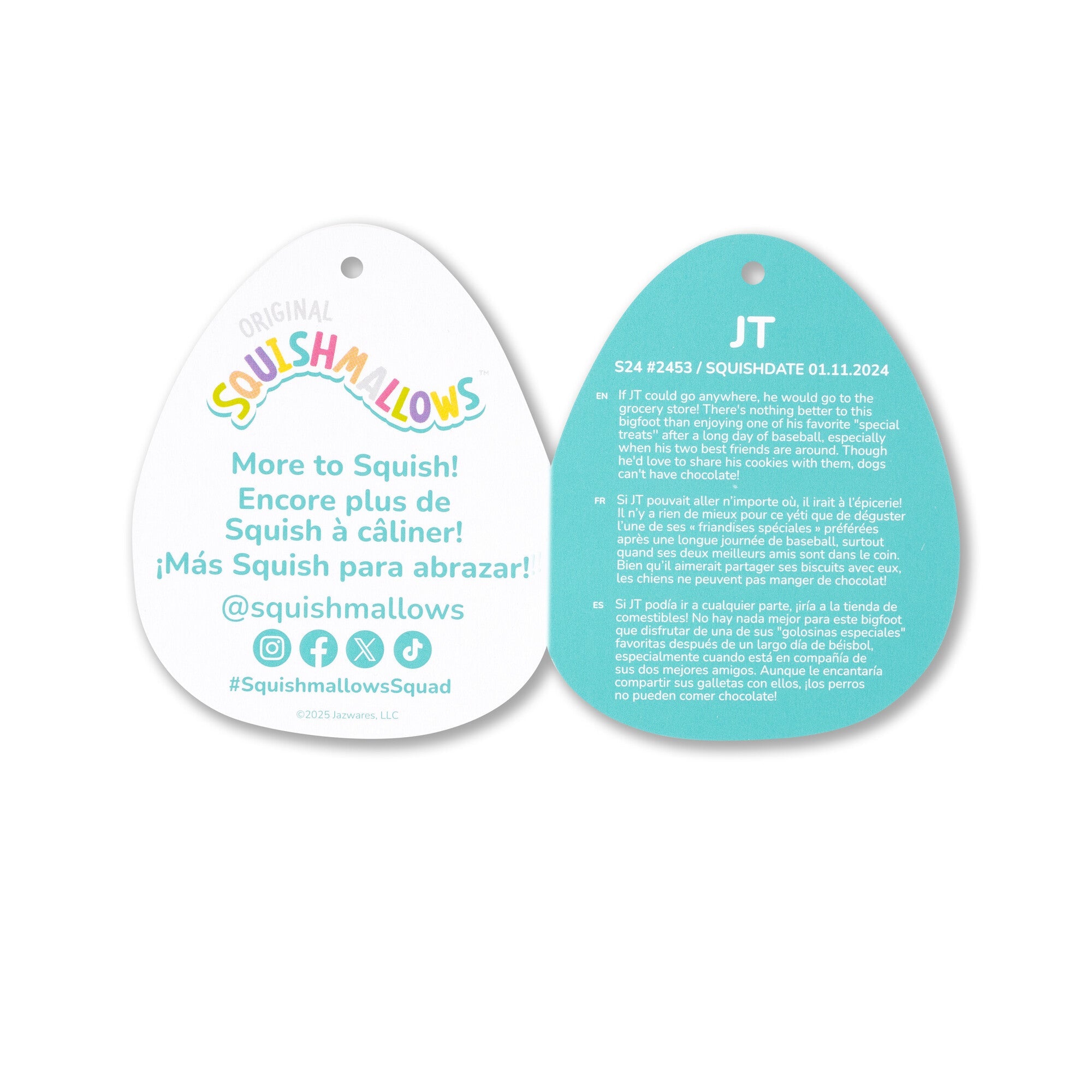 Squishmallows JT the Dark Teal Bigfoot | Jazwares / Squishmallows   Squad