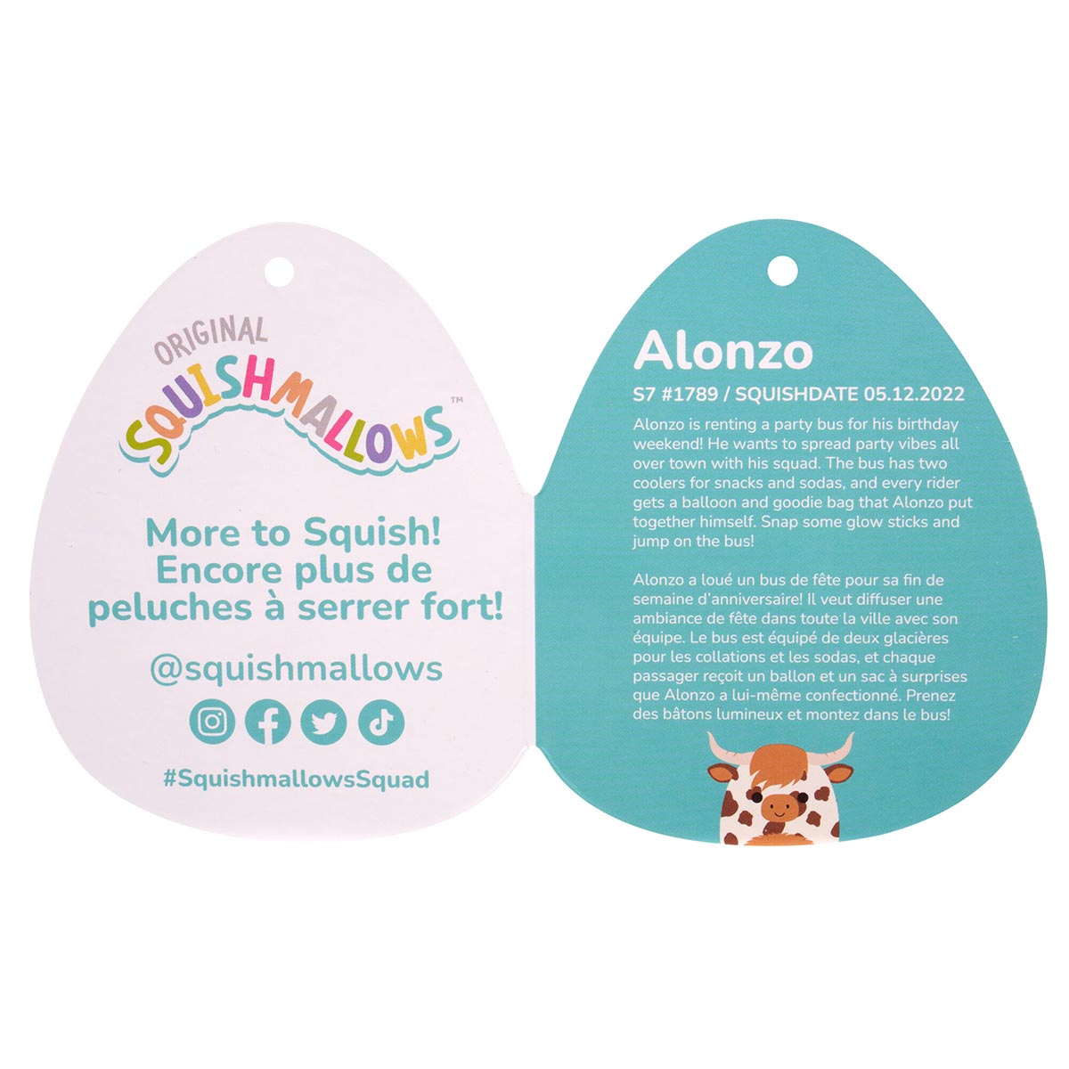 Squishmallows Alonzo the Brown Spotted Highland Cow | Jazwares / Squishmallows   Squad