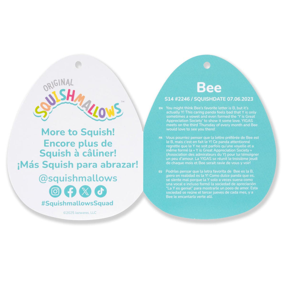 Squishmallows 14" Bee the Peach Velvet Panda | Jazwares / Squishmallows   Squad